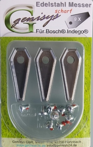 9 Ersatzmesser für Indego Mähroboter von Bosch
