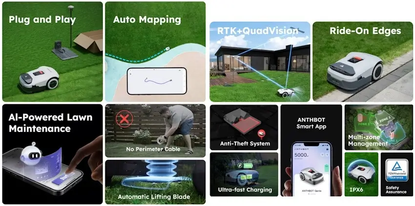 Anthbot Genie Mähroboter ohne Kabel im Überblick